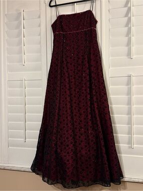 blondie nites by linda bernell brown dress Super cute, vintage strapless brown ruffle corset